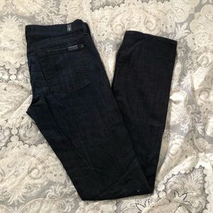 7 For All Mankind Straight Leg Jeans in Dark Blue